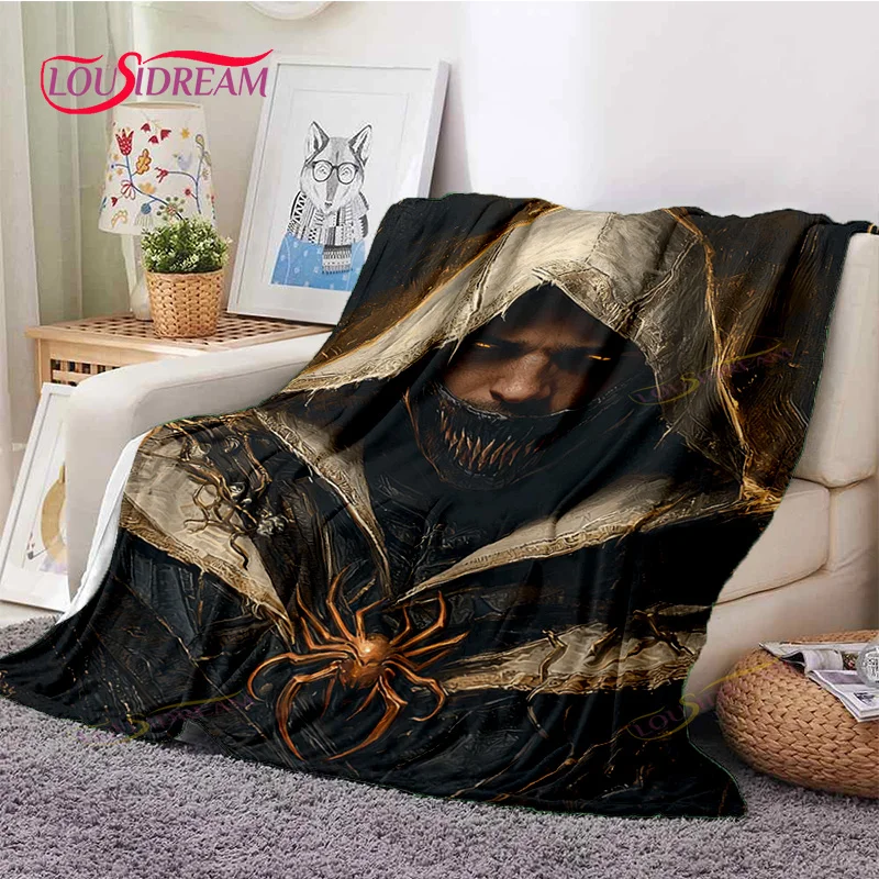 Темно-золотистое мягкое одеяло Assassin Altair и V-Venom Fusion постельное белье фланелевые