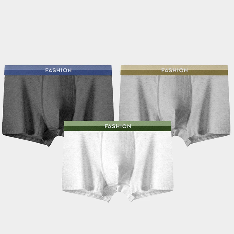High Quality Cotton Men's Boxer Underwear Fashion Letter Belt Men's U Convex Pouch Breathable Solid Color Male Panties Shorts