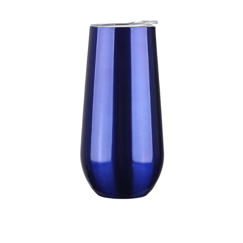 

6 унций винный стакан с крышкой кружка из нержавеющей стали изолированный термос шампанское канавка подарки подружкам невесты