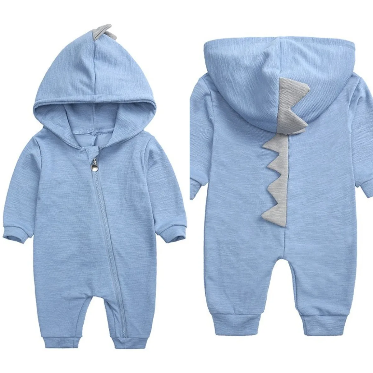 

Autumn Dinosaur Baby Romper Cute Cartoon Newborn Kids Baby Boys Girls Cotton Jumpsuit Sweet Zipper Hooded Infant Baby Outfits