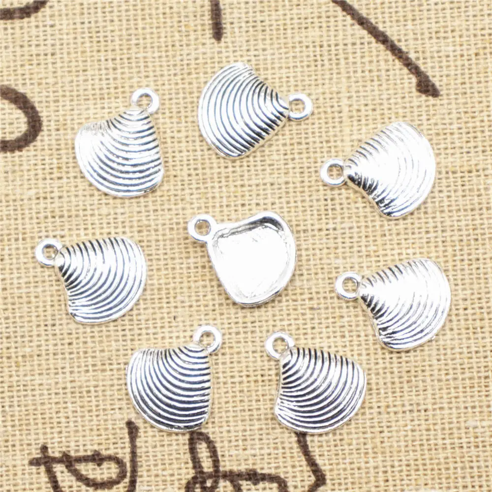 

Seashell оптовая продажа подвески кулон Diy Аксессуары 13x15 мм античное серебро цвет 30 штук