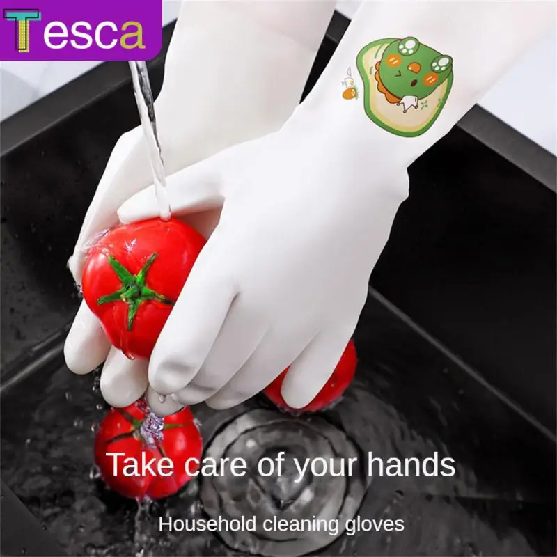

Single Layer Household Gloves Durable Smooth/flocking Dishwashing Gloves Womens Household Cleaning Cleaning Gloves Kitchen