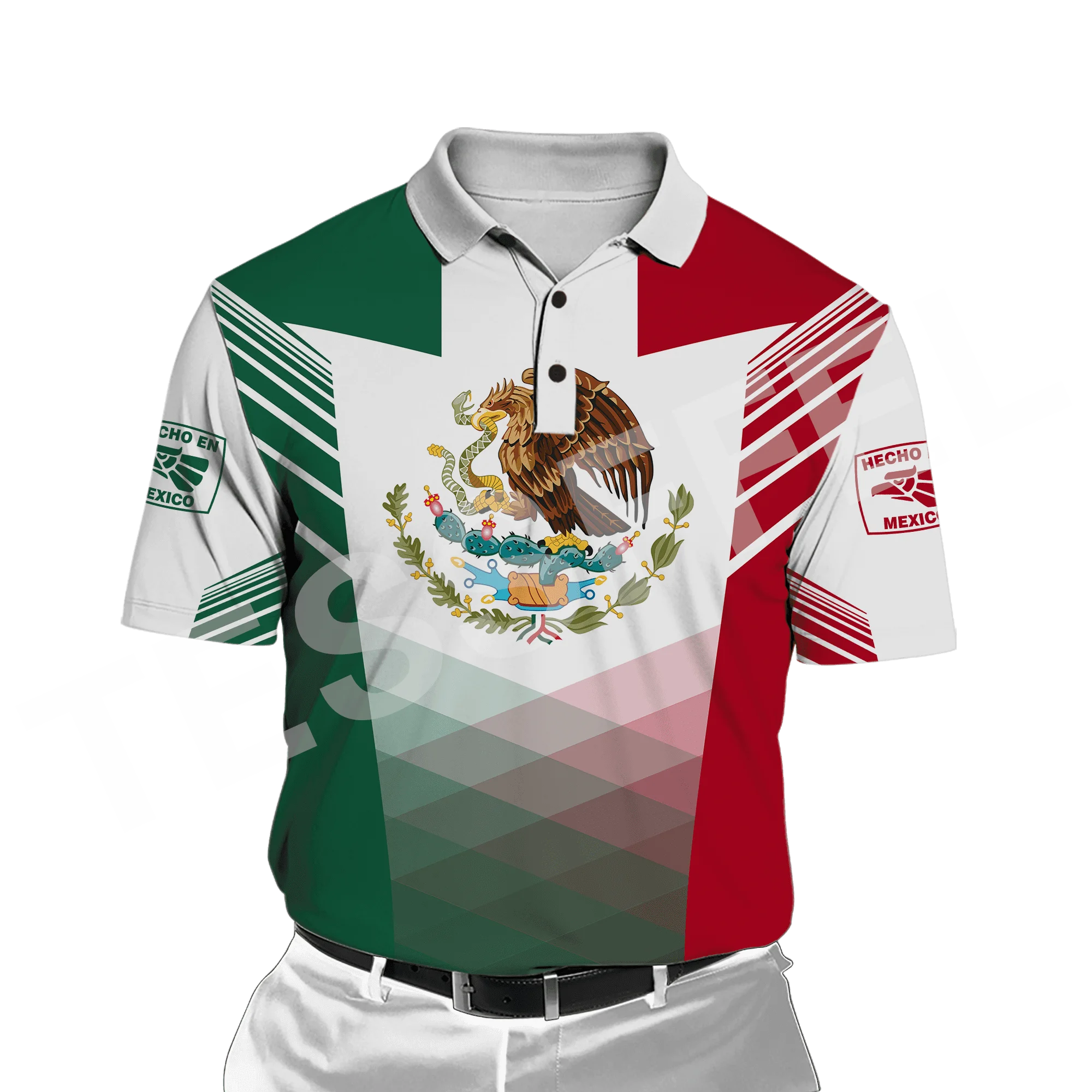 

Mexico Eagle Rooster Skull Country Custom Name Flag Tattoo 3DPrint Men/Women Summer Unisex Casual Polo Shirts Short Sleeves AX4
