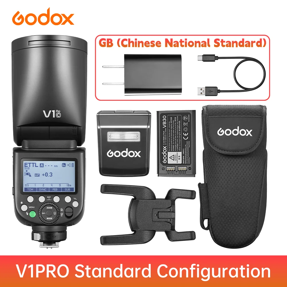 Фото Godox V1 Pro V1Pro V1-C V1-N V1-S V1-F TTL Li-Ion Беспроводная круглая вспышка для фотокамер Canon Sony Nikon Fuji №1