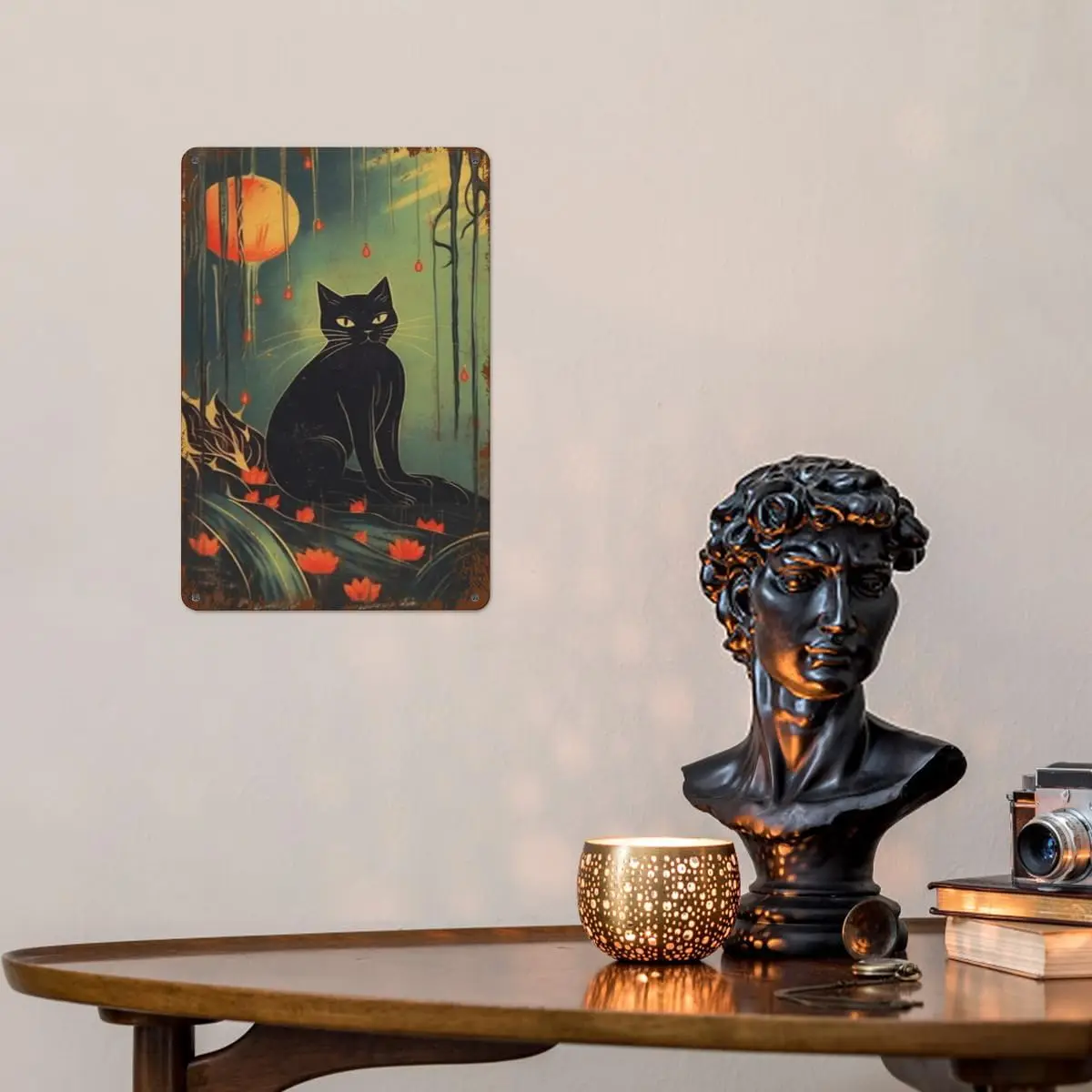 Ретро Spooky Blck Ct Metl Tn Sgn Vntge Hlloween Wll Декор для дома спальни кафе Brs Pubs Club Ktchen Grge Decorto