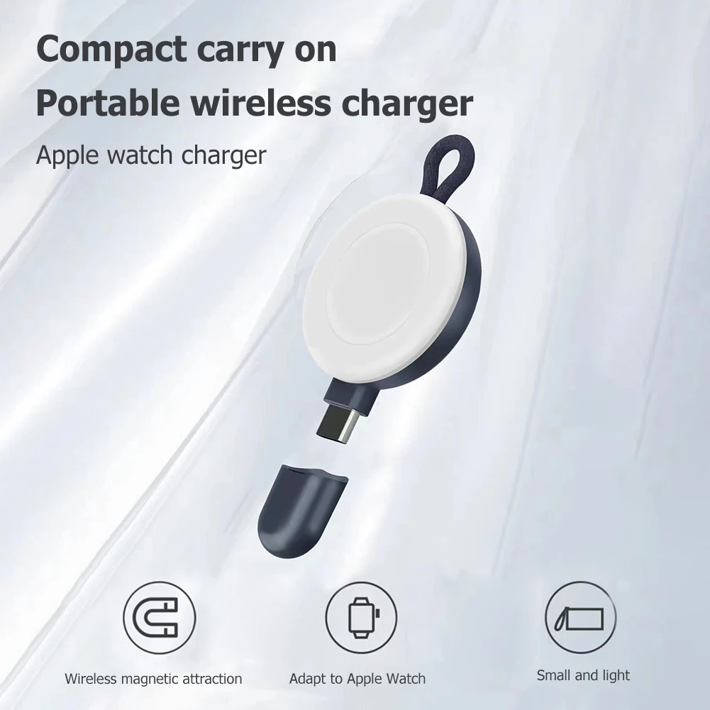 

2.5W USB C Wireless Charger for Apple Watch Series 7 6 5 4 3 2 Portable Fast Charging Dock Station Stand for iWatch Type C