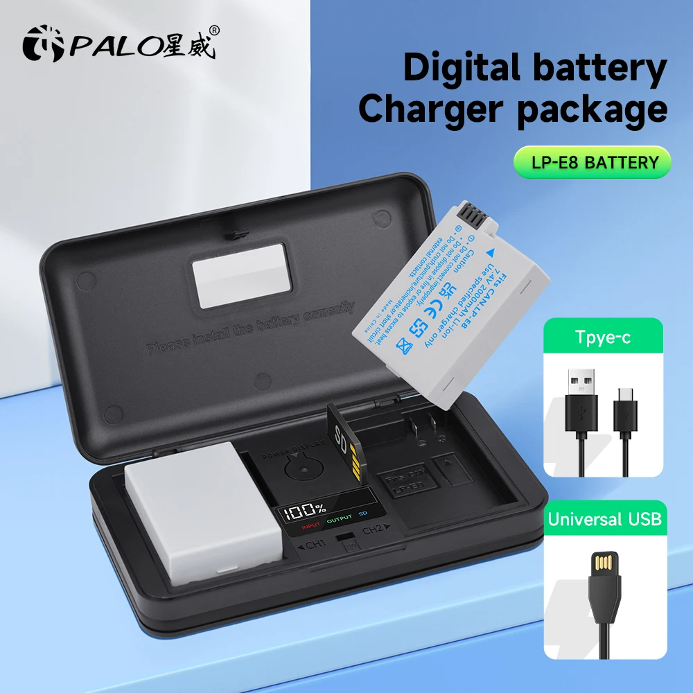 Аккумуляторная батарея PALO 2000 мАч для Canon EOS 550D 600D 650D 700D X4 X5 X6i X7i T2i T3i T4i T5i