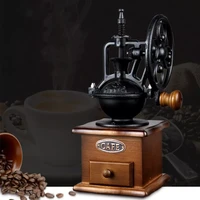 vintage wooden coffee grinder ferris wheel style conical coffee machine household manual coffee bean grinder coffee making tools
