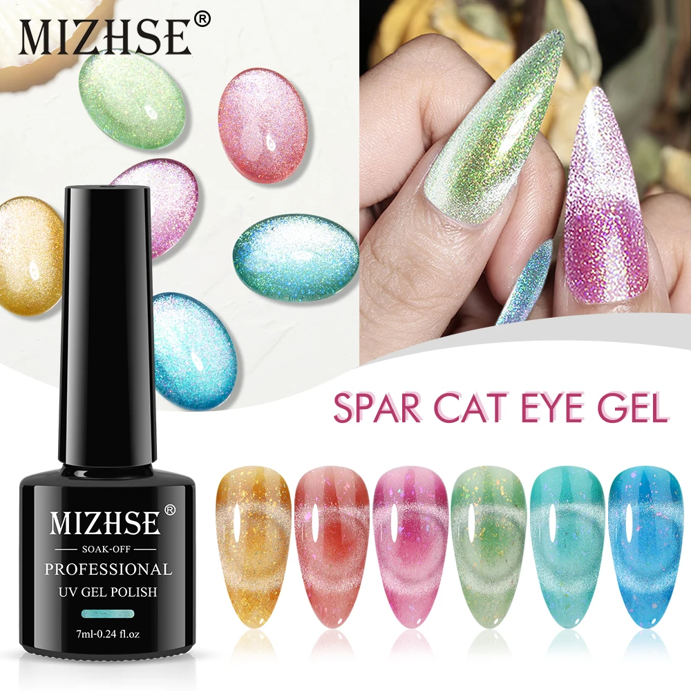 

MIZHSE 7 мл Блестящий отражающий Магнитный Гель-лак для ногтей с кошачьими ушками кристально мерцающий Полупостоянный впитывающий УФ-светодиодный лак для ногтей