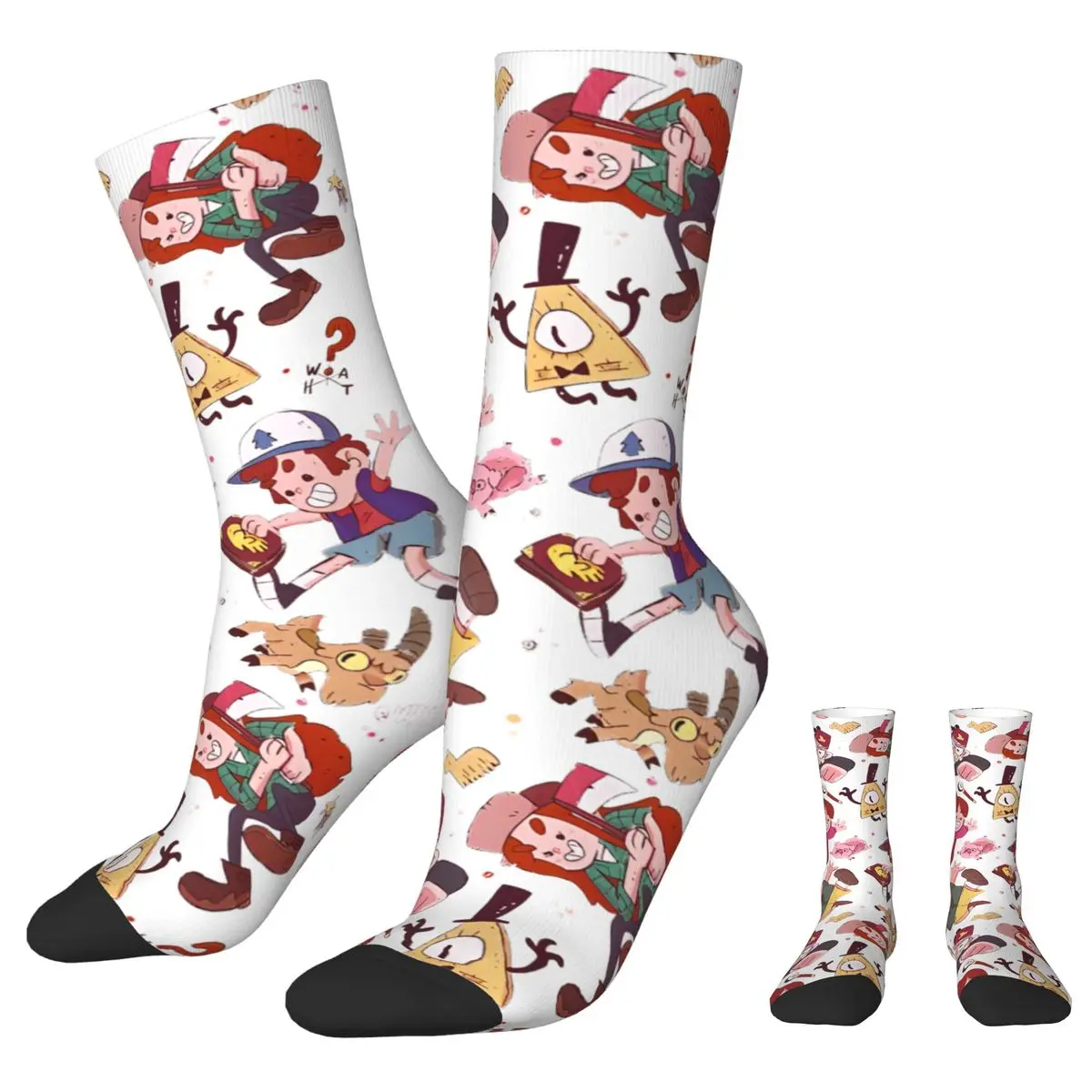 Harajuku Gravity Falls Bill Cipher Doodle футбольные носки мультфильм Dipper Mabel Pines полиэстеровые для