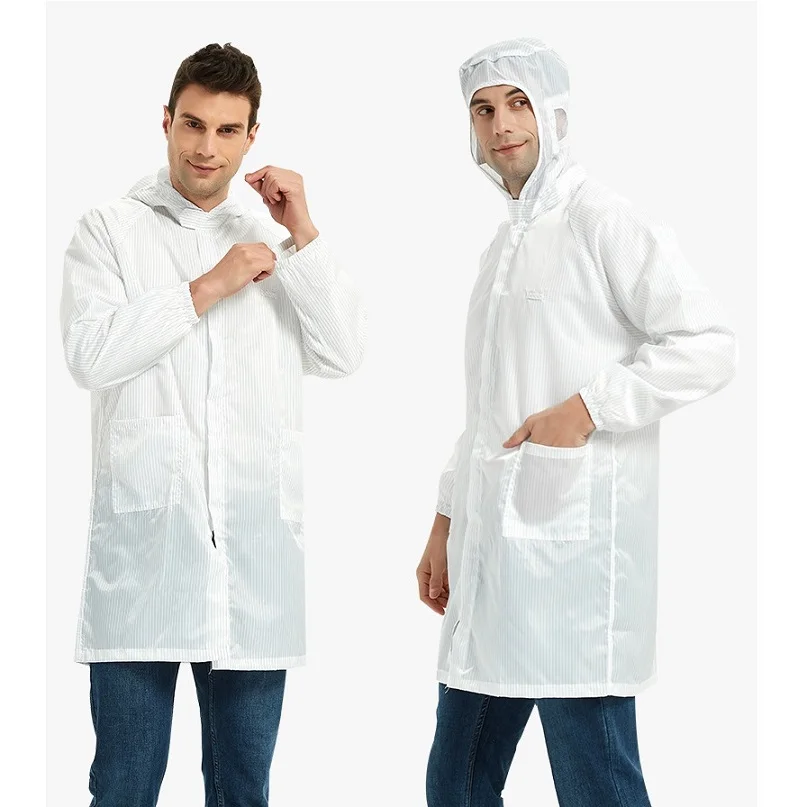 

ESD Lab Coat with Hat, Statshield Anti-Static Smocks for Clean Room, Logo Print