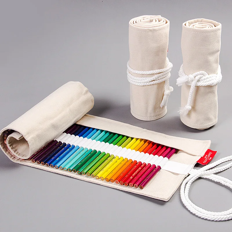 Roll Up Pouch 50/64/76 Holes Canvas Stationary Case Pencil B