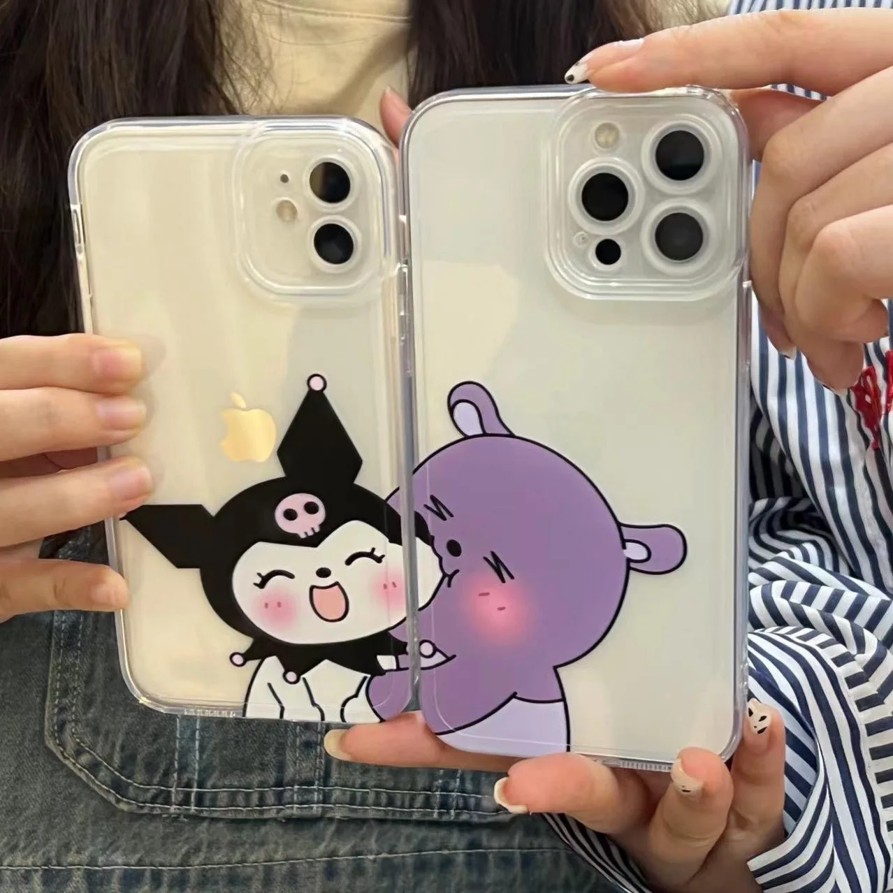 

Kawaii Sanrio Phone Holder Case for IPhone Complete series Cute Pochacco Charizard Bracket Cases Fashion Soft Silicone Cover