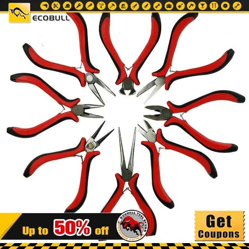 

DIY hand tool set handle mini pliers jewelry pliers pointed nose oblique nose wire pliers needle nose top cutting pliers