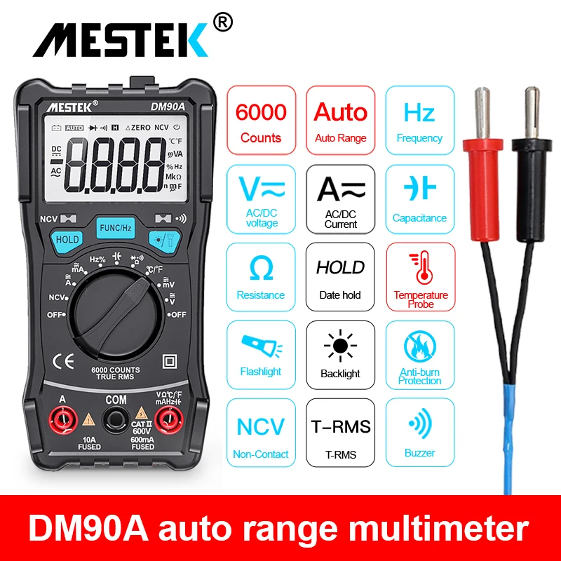 MESTEK DM90 мультиметр мини-мультиметр Цифровой Авто измеритель дальности multimetre