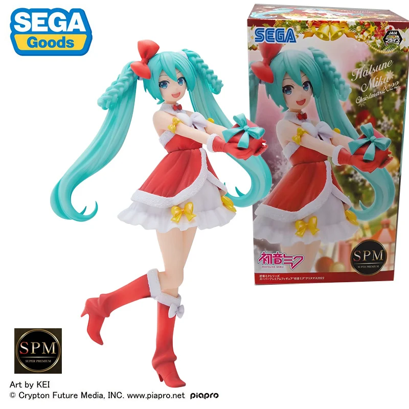 

Оригинальные фигурки из ПВХ SEGA Piapro SPM Hatsune Miku Christmas 2022, 21 см, аниме Miku, модель, кавайная Подарочная игрушка
