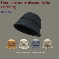 2022new summer seaside girl woman basin cap outdoor sunscreen casual fashion fork unique design solid color fisherman bucket hat