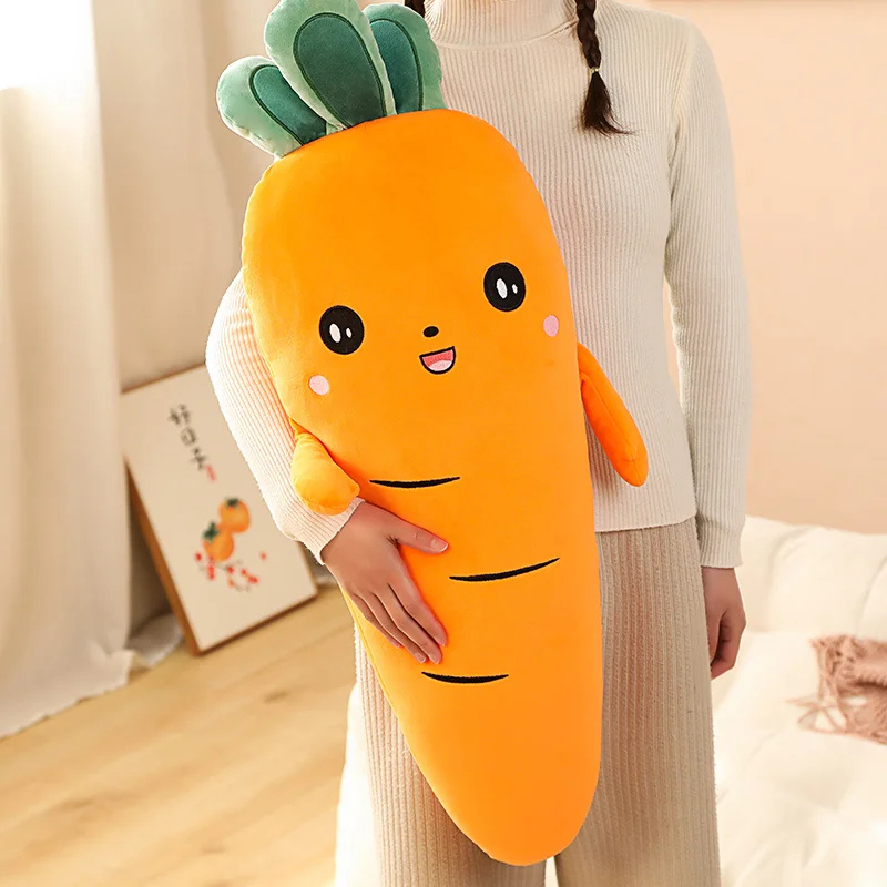

1pc 50/90cm Cartoon Smile Carrot Plush toy Cute Simulation Vegetable Carrot Pillow Dolls Stuffed Soft Toys for Children Gift