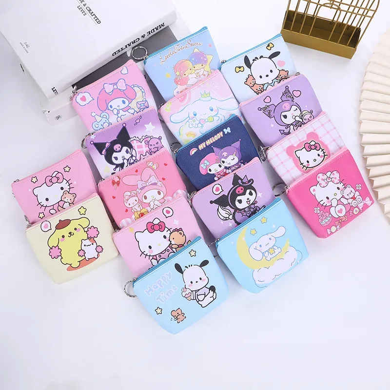 Sanrio Kuromi Kawaii Мини сумка Hello Kitty Кошельки для монет мультяшный принт PU Мелодия
