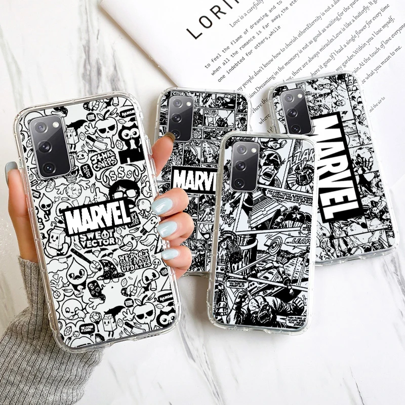 

Marvel Superhero Anime For Samsung A53 A52 A54 A13 A12 A32 A71 A33 A73 A72 A51 A23 A03 5G Transparent Phone Case Cover