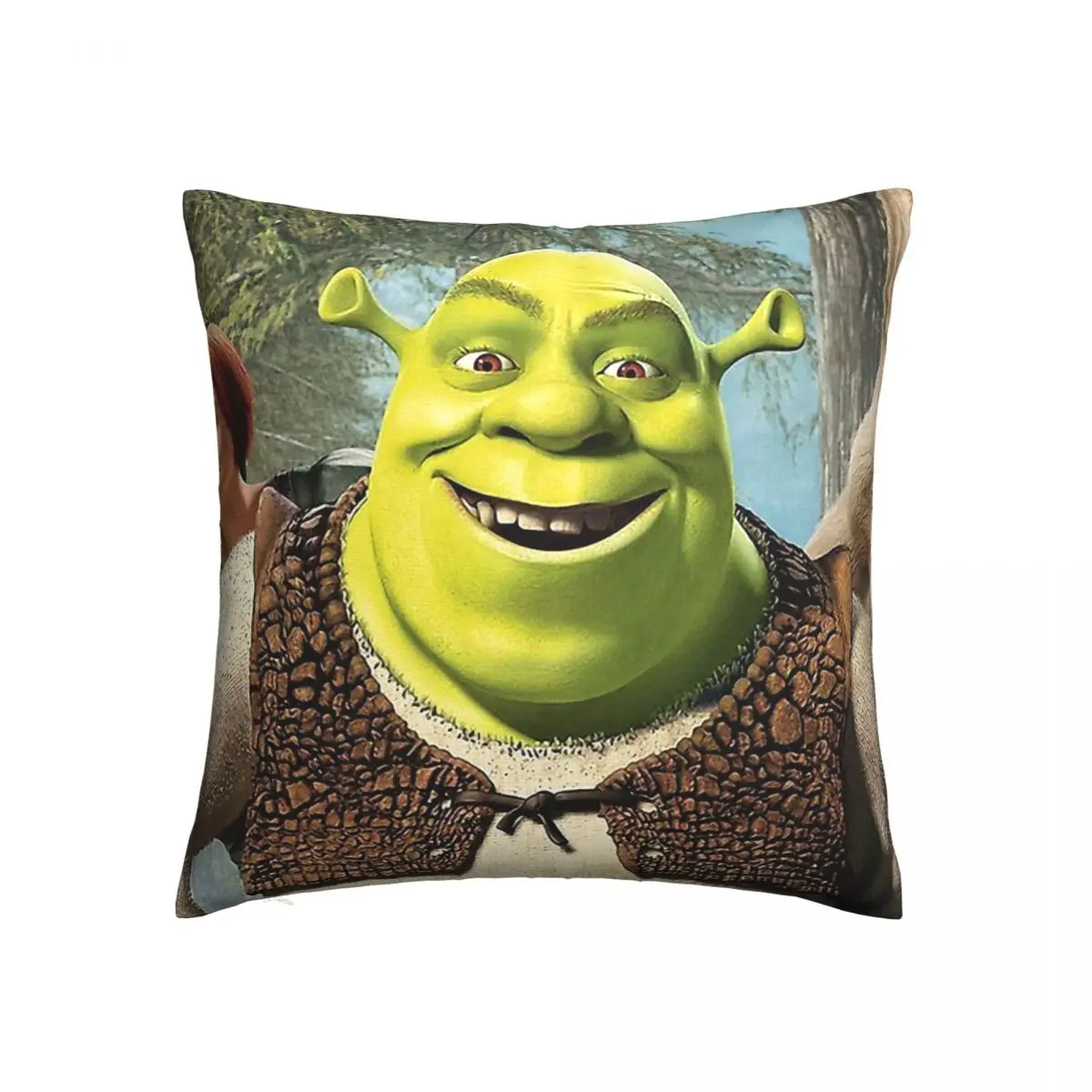 

Happy Shrek Hug Pillowcase Shrek Comedy Film Backpack Cushion Livingroom DIY Printed Office Throw Pillow Case Decorative