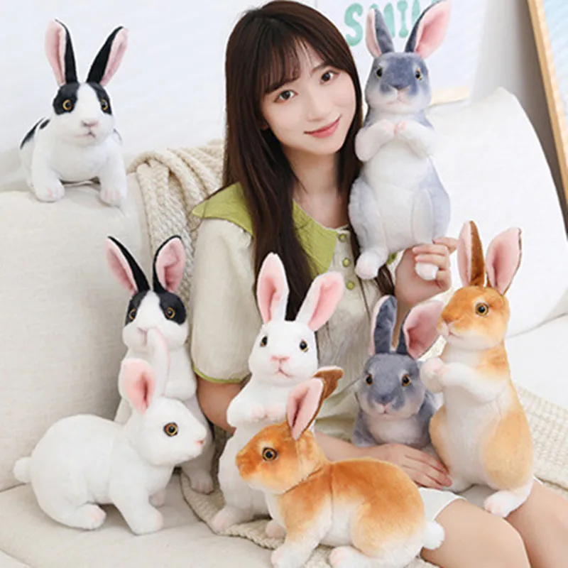 

Реалистичные милые белые плюшевые кролики 20/30 см, реквизит для фотосъемки с животными, имитация кролика, игрушка для детей, подарок на день р...