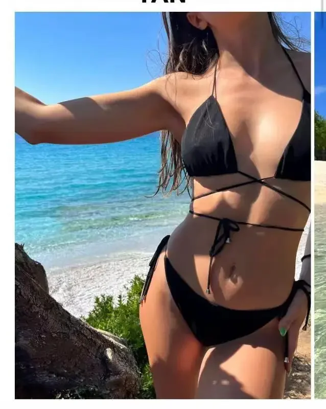 Украшение бикини wanita Panger aang Transisi Buram Bernapas Suspender Thong Bikini pakaian renang Presse bara 2023