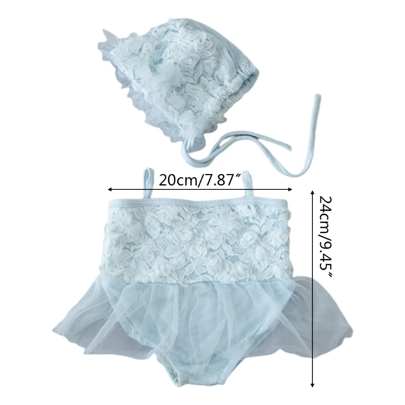 Привлекательный комплект из 2 комплектов кружевной шляпы и платья для маленьких