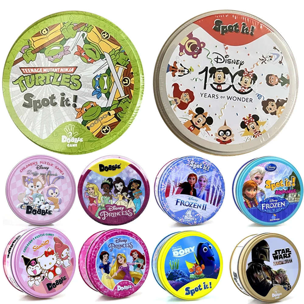 

Spot It Dobble Juego Cards Disney 100th Anniversary Mirage Studios PAW Patrol Pokemon Pikachu Card Party Board Game Kids Gifts