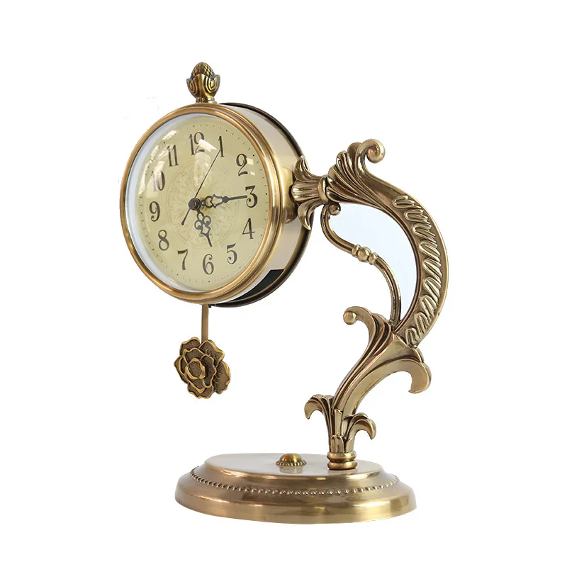 

[HHT] EUROPEAN LIGHT LUXURY CLOCK ORNAMENTS RETRO HOME DECORATIONS BEDSIDE TABLE CLOCK DESK STUDY OFFICE SOFT DECORATION