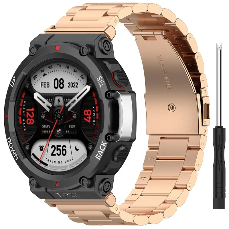 

Stainless Steel Strap For Amazfit T Rex 2 Pro Smart Watch Band Metal Bracelet For Huami Amazfit T Rex T-Rex 2 Wristband Correa