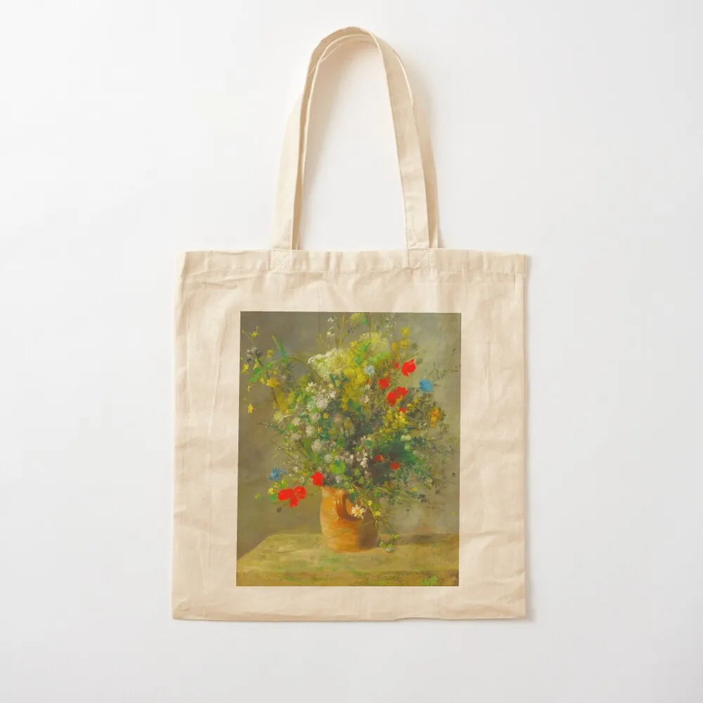 HD Renoir - Flowers in a Vase 1836. Большая сумка. Женские сумки. Холщовая сумка для женщин.