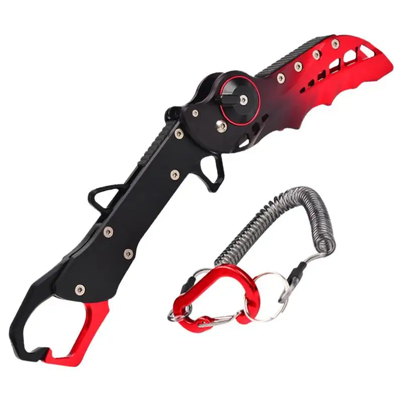 

Fish Mouth Grabber Foldable Fishing Pliers Catfish Controller Holder Aluminum Alloy Lip Grip Saltwater Lip Grip Tool Fish Lip