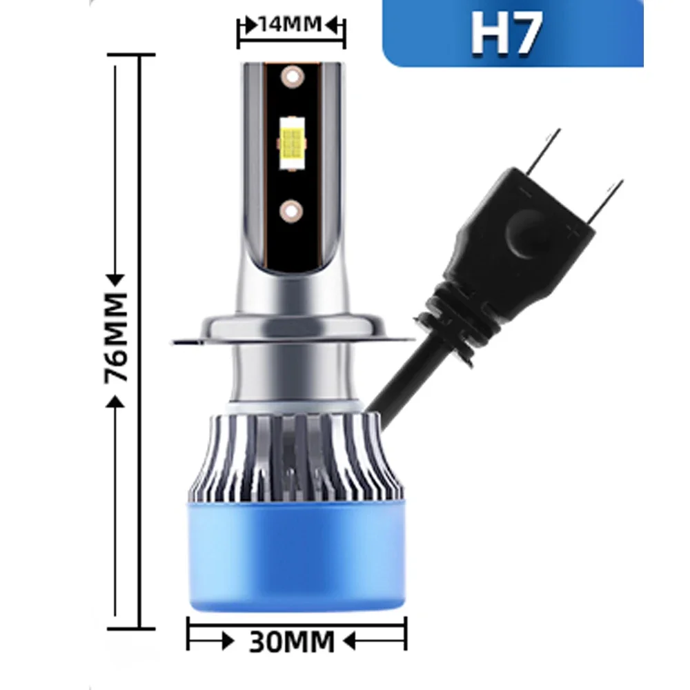 4 шт. Автомобильные светодиодные лампы 160 Вт H7 3570 CSP 6000K