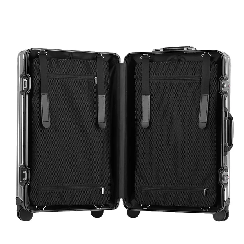 Luggage Gift All-Aluminum Magnesium Alloy 24-Inch Boarding Bag Metal Trolley Case Universal Wheel Famous Aluminium Suitcase