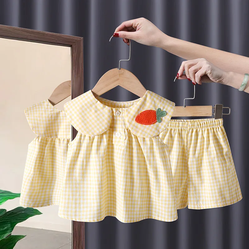 

Baby Girls Set 2023 New Net Red Suits Foreign Baby Fruit Two -piece Set Casual Girl Baby Children's Clothing Kid Clothes Toddler