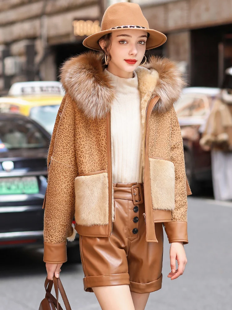 Зимние товары высококачественное Женское пальто из овечьего меха модное меховое