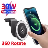 new 30w magnetic car wireless charger holder for magsafing series iphone 12 13 pro max mini qi fast car charging phone stand