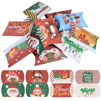 1020pcs merry christmas candy pillow boxes kraft paper gift box packging new year 2023 navidad kids favors gift box natale noel