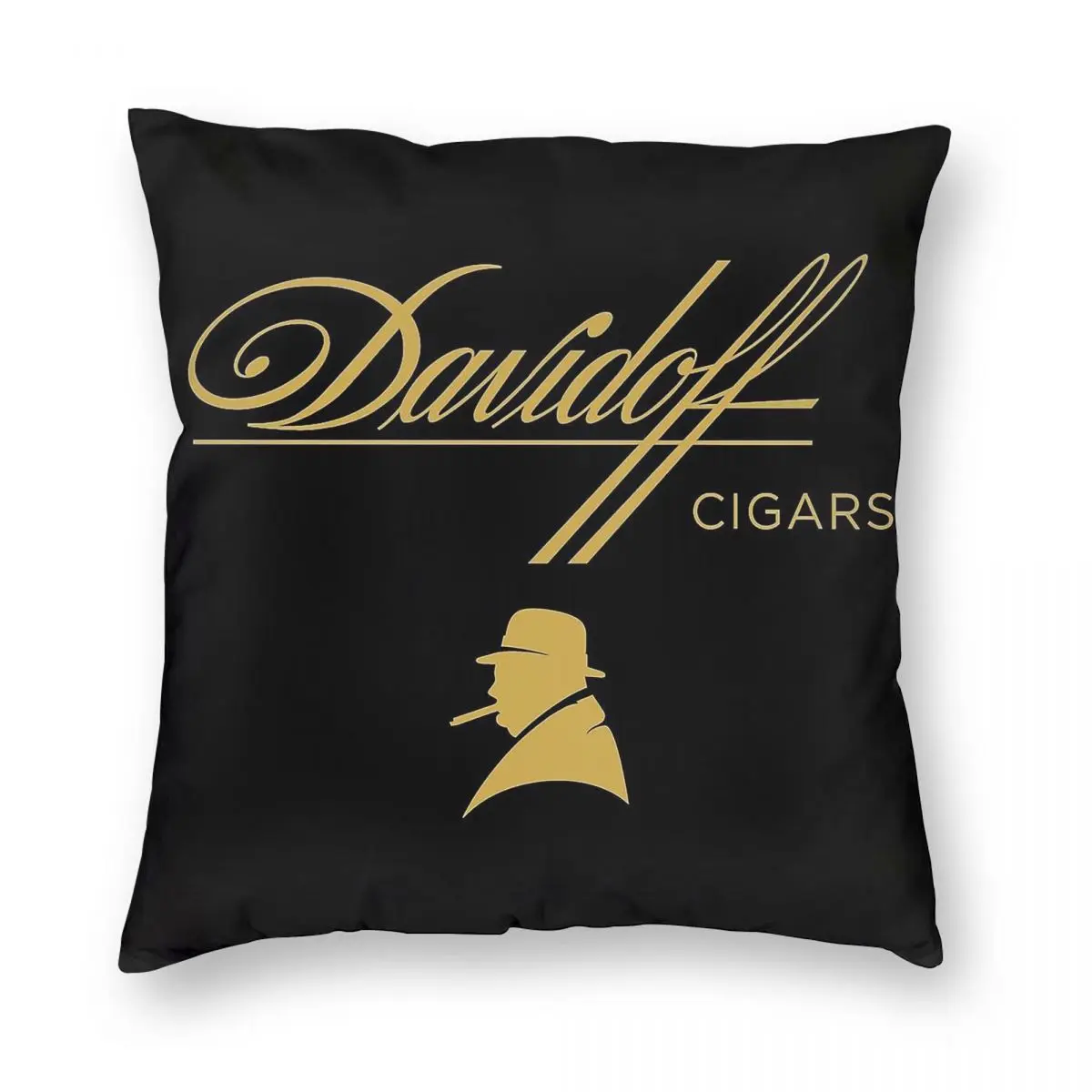 Фото Чехол для подушки Davidoff Cigars Black из полиэстера, льна и бархата, креативный, на молнии, декоративный, для кровати №5