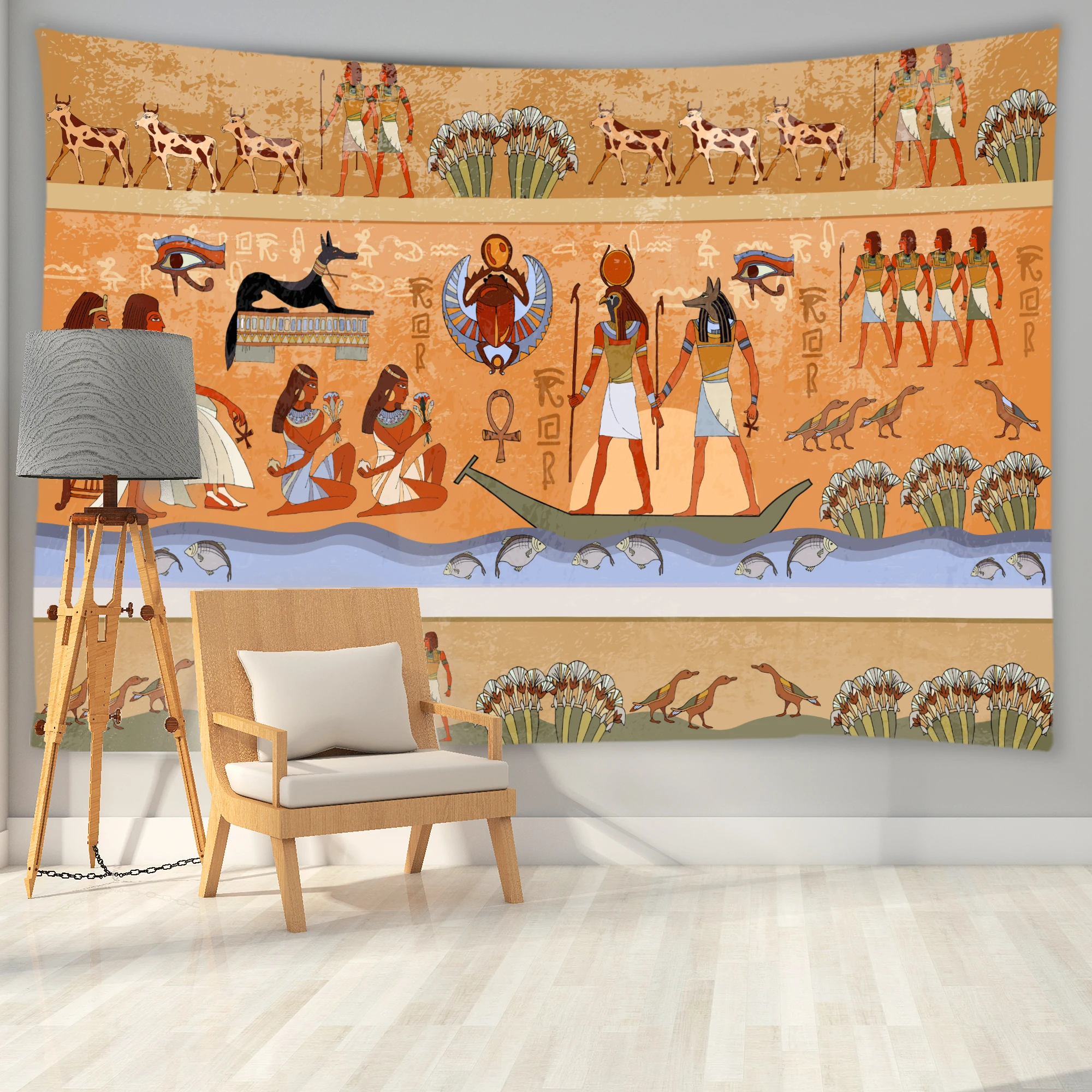 

Ancient egypt pharaoh tapestry kawaii room decor Tapestry Boho decor aesthetic room decor Wall Hanging Tapestry