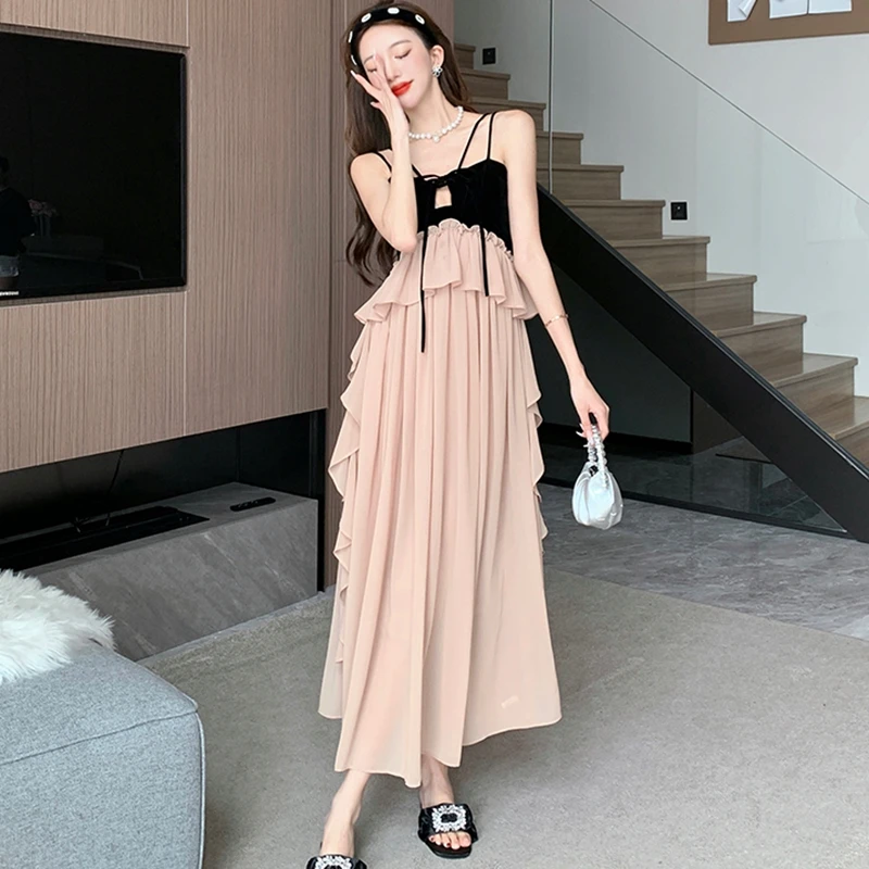 

Новинка 2023, женское платье на бретелях в французском ретро-стиле Хепберн, очаровательное и чувственное, бесплатная доставка