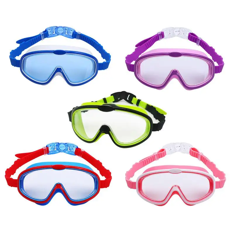

Outdoor Swim Goggles Large Frame Waterproof And For Kids Anti-Fog UV Protection Swimming Glasses For 8-13 Years Children