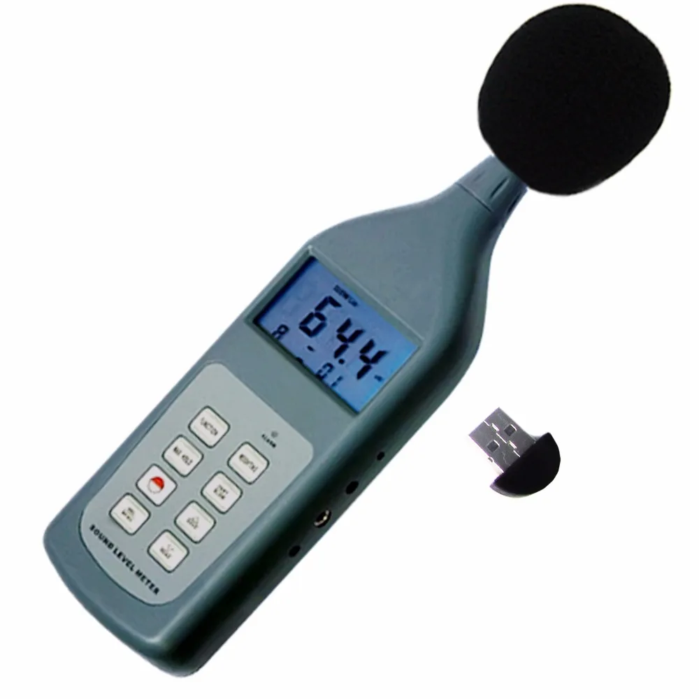 

Professional Sound Level Meter 30~130dB CD Software & wireless BT connector