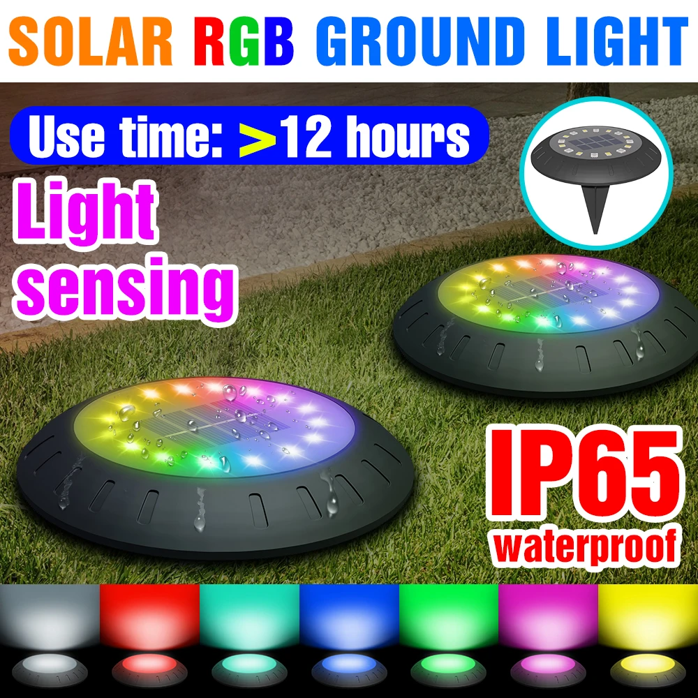 

Waterproof Solar Lamp RGB Buried Light LED Outdoor Garden Street Solar Powered Bulb Patio Lawn Landscape Decoration Lightings