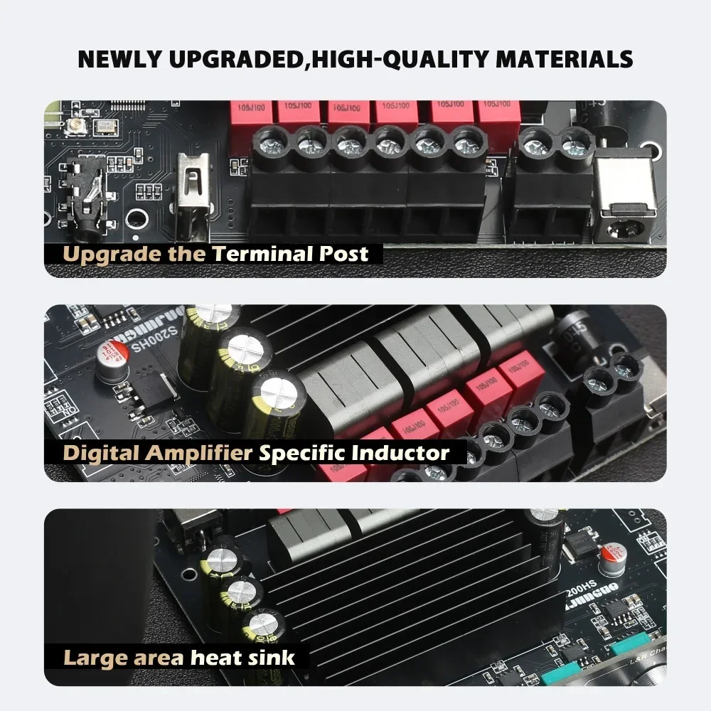 2*100 Вт + 200 плата усилителя мощности Bluetooth 2 1 канала класса D USB звуковая карта