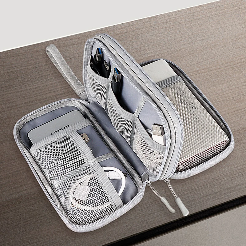 

Travel Organizer Bag Cable Storage Organizers Pouch Carry Case Portable Waterproof Double Layers Storage Bags For Cable Cord