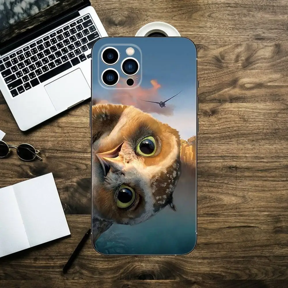Фото Милый чехол для телефона «Птица Сова» для iPhone 16,15,14,13,12,11,XS,XR,X,8,7,Pro,Max,Plus,mini, силиконовый черный чехол №2