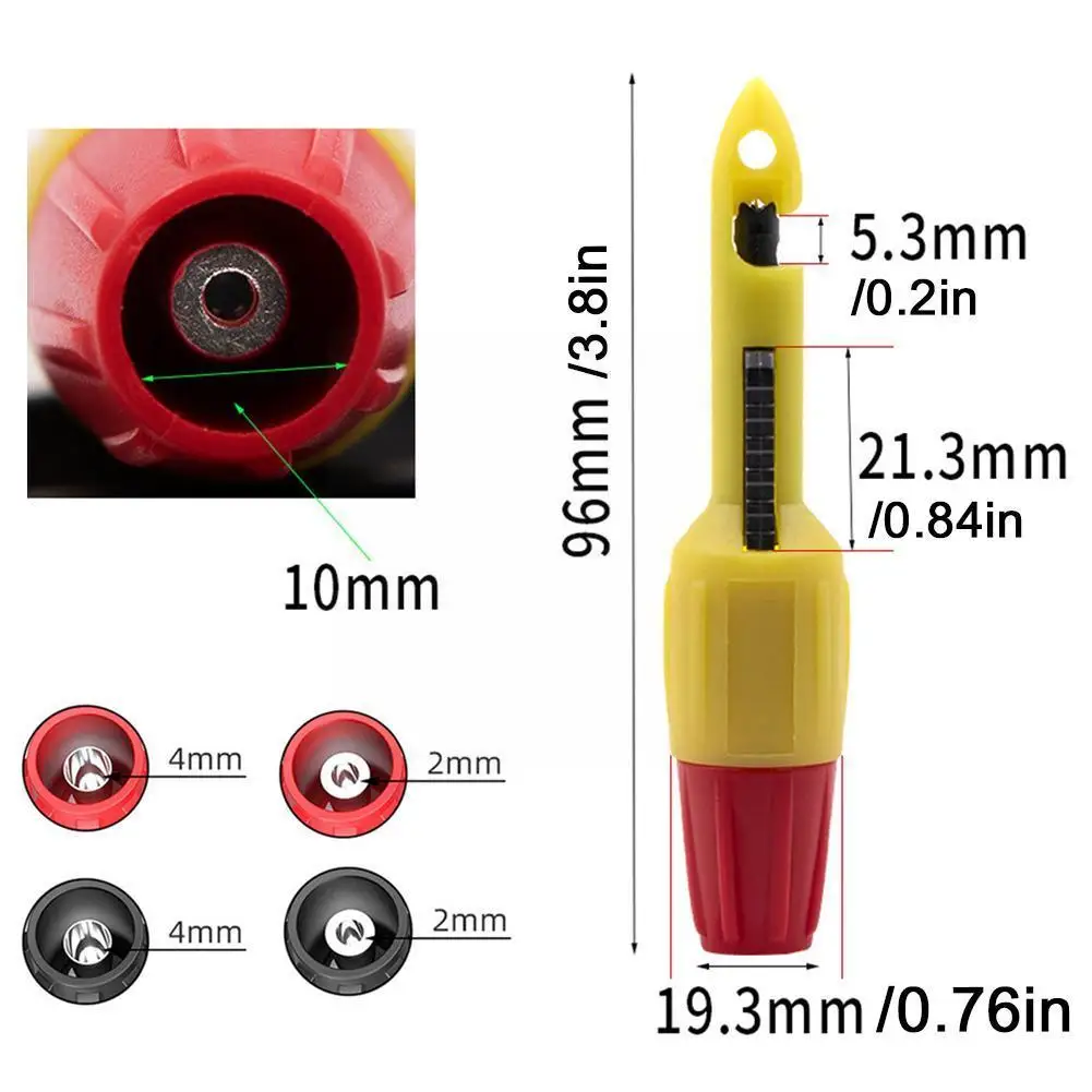 

Cleqee P30039 2PCS Insulation Wire Piercing Puncture 2mm/4mm Repair Socket Automotive With Hook Probe Clip Car Test Z9S2