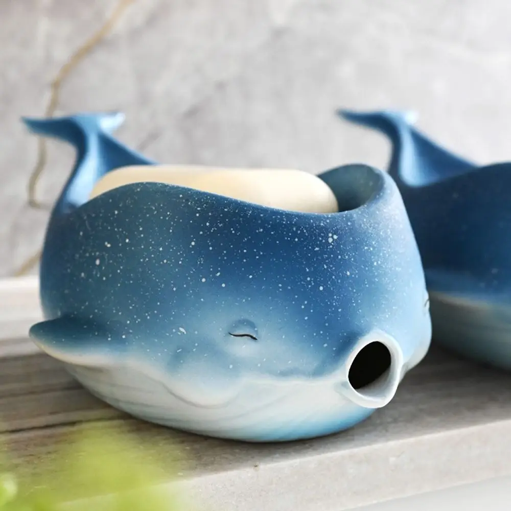 Керамический поднос для мыла милый мультяшный самосливающийся держатель